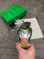 Bottega Veneta Orbit Sneakers White Green Silver