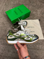 Bottega Veneta Orbit Sneakers White Green Silver