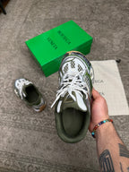 Bottega Veneta Orbit Sneakers White Green Silver