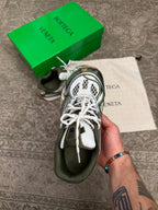 Bottega Veneta Orbit Sneakers White Green Silver