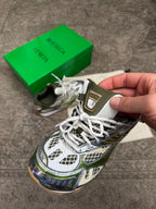 Bottega Veneta Orbit Sneakers White Green Silver