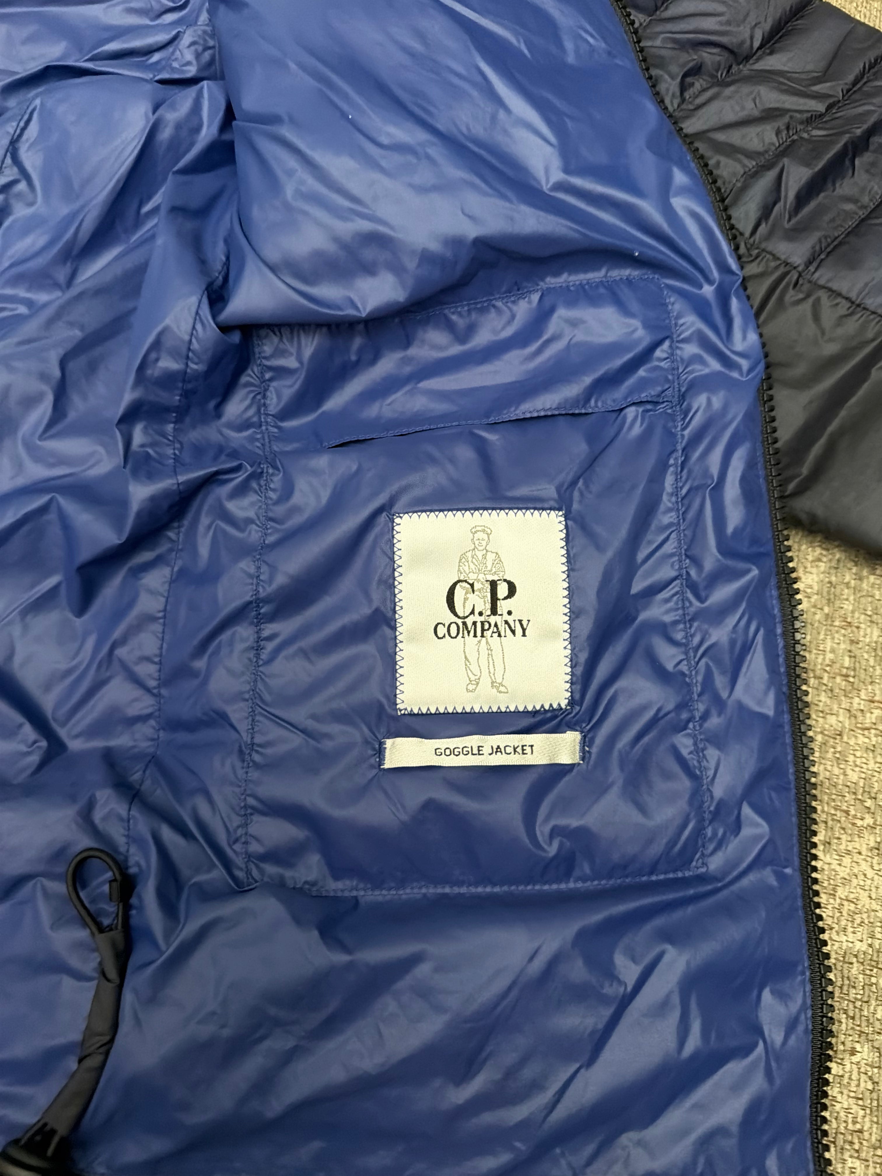 CP Company D.D. Shell Down Goggle Puffer Jacket Navy