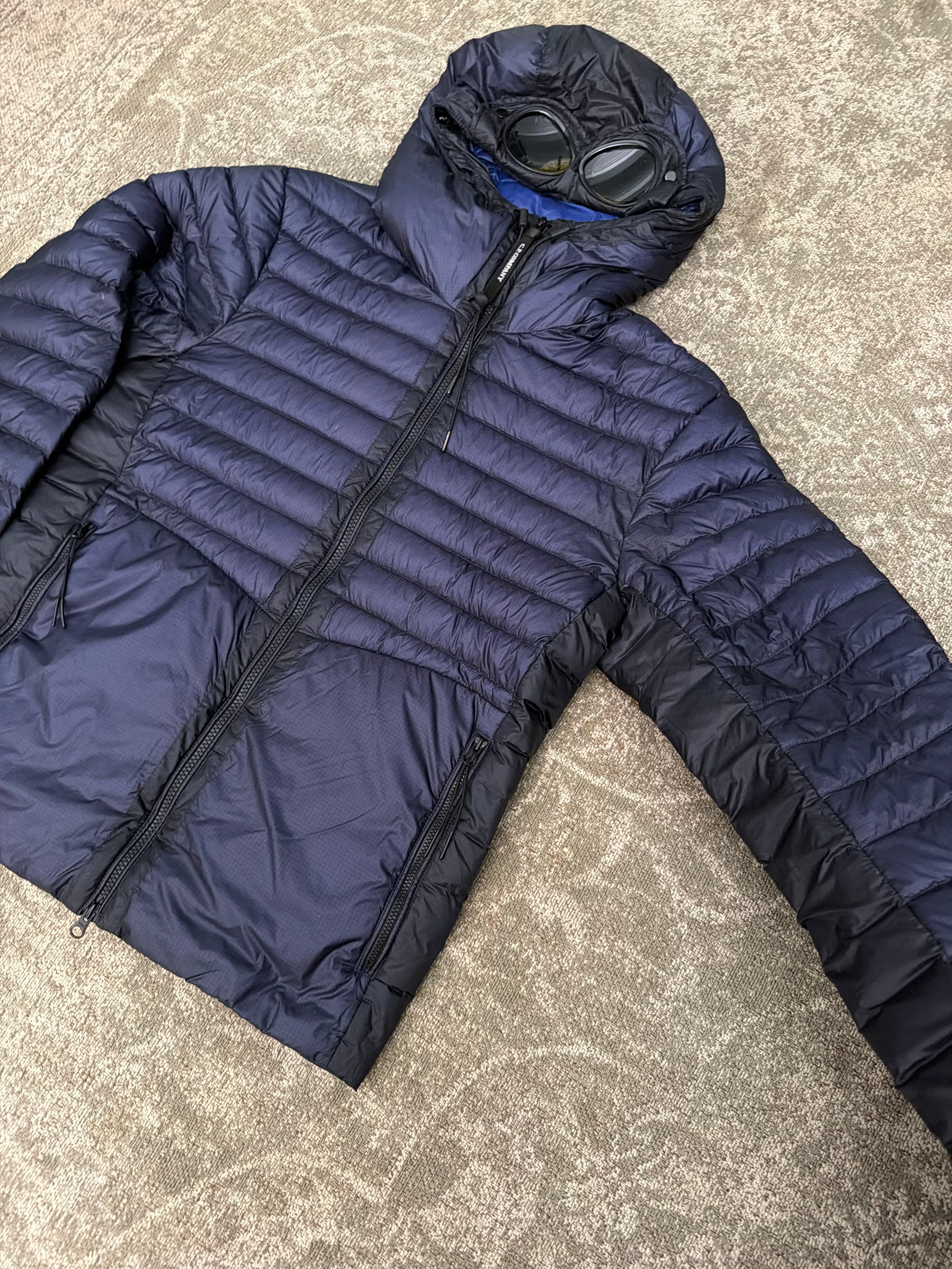 CP Company D.D. Shell Down Goggle Puffer Jacket Navy