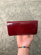 Cartier Birthday Long Wallet Patent Burgundy