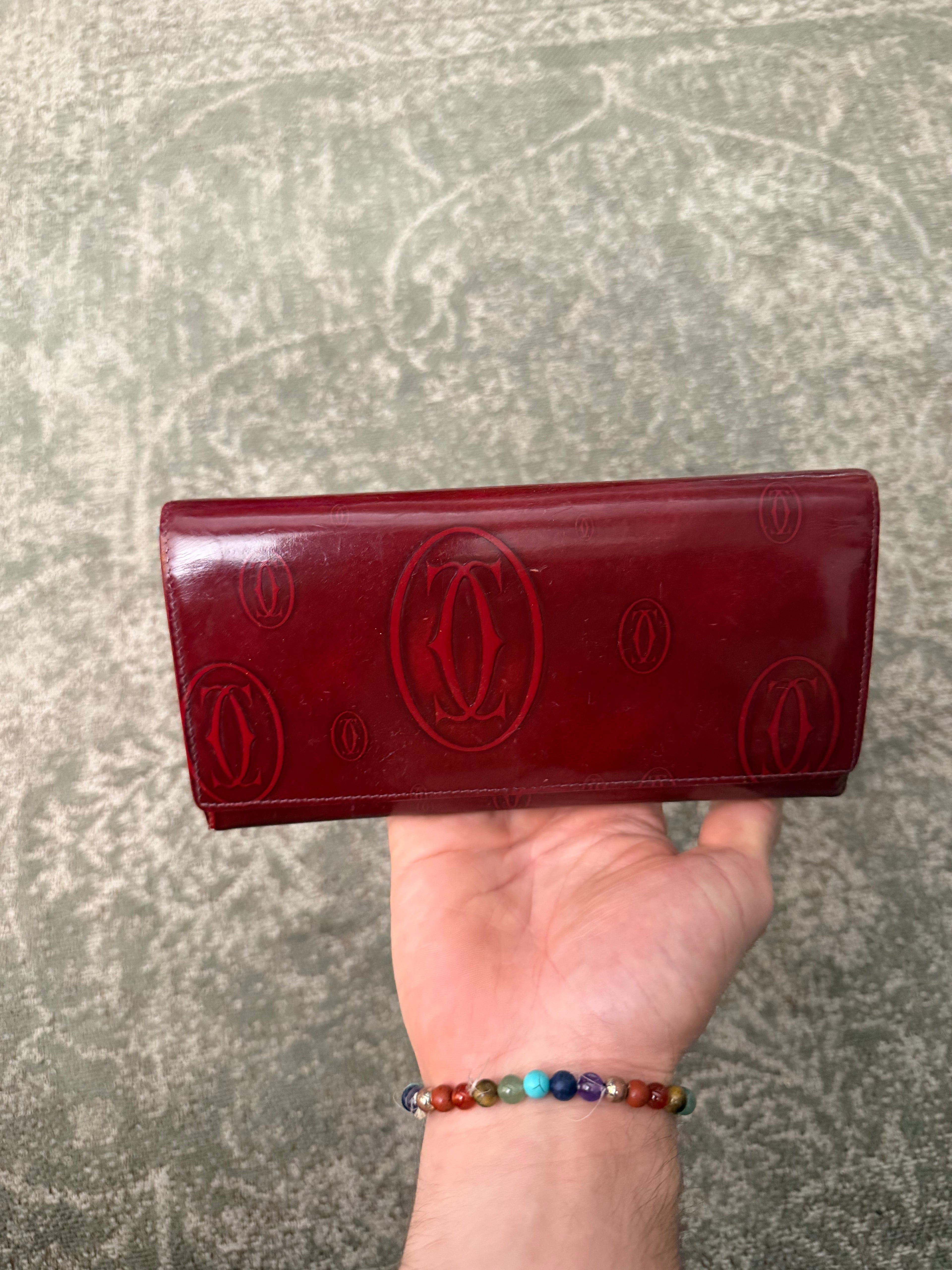 Cartier Birthday Long Wallet Patent Burgundy