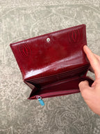Cartier Birthday Long Wallet Patent Burgundy