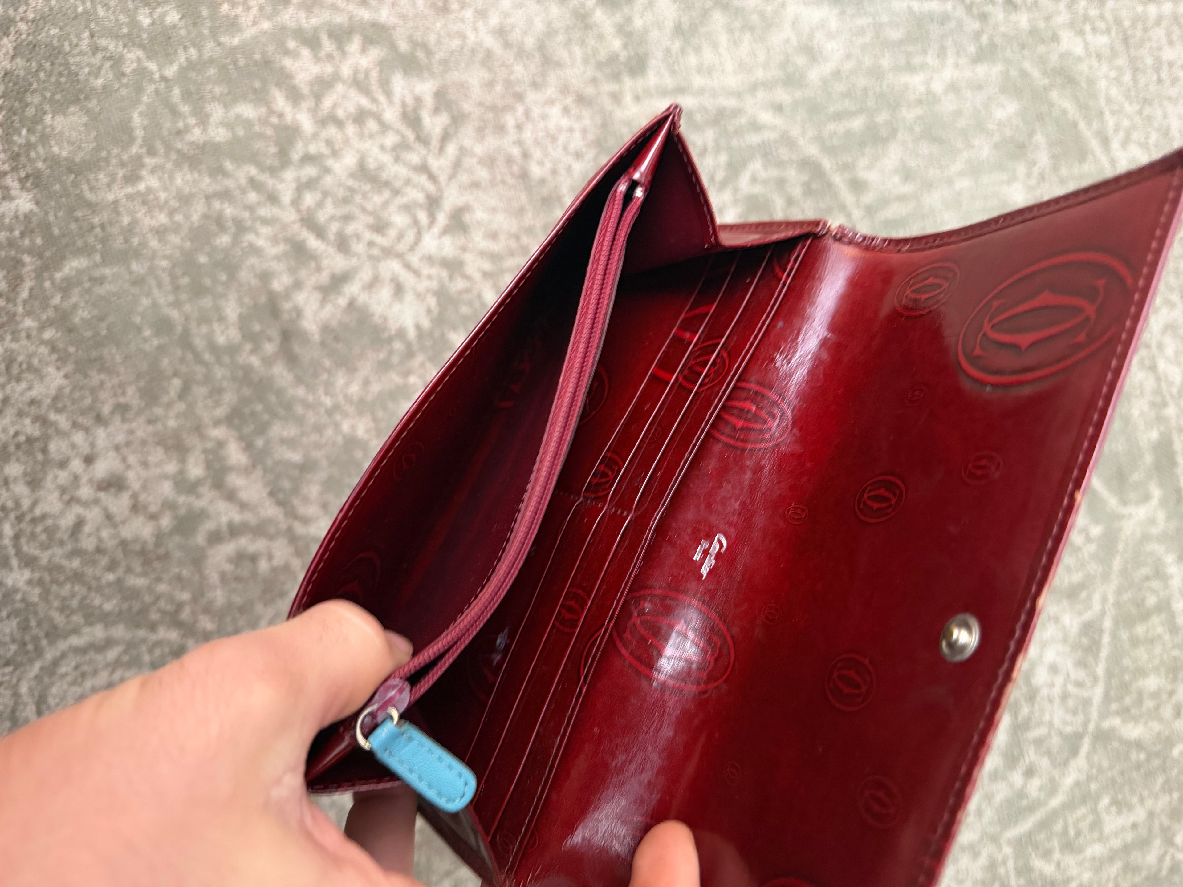 Cartier Birthday Long Wallet Patent Burgundy