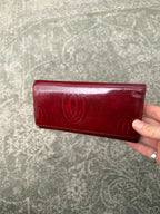 Cartier Birthday Long Wallet Patent Burgundy