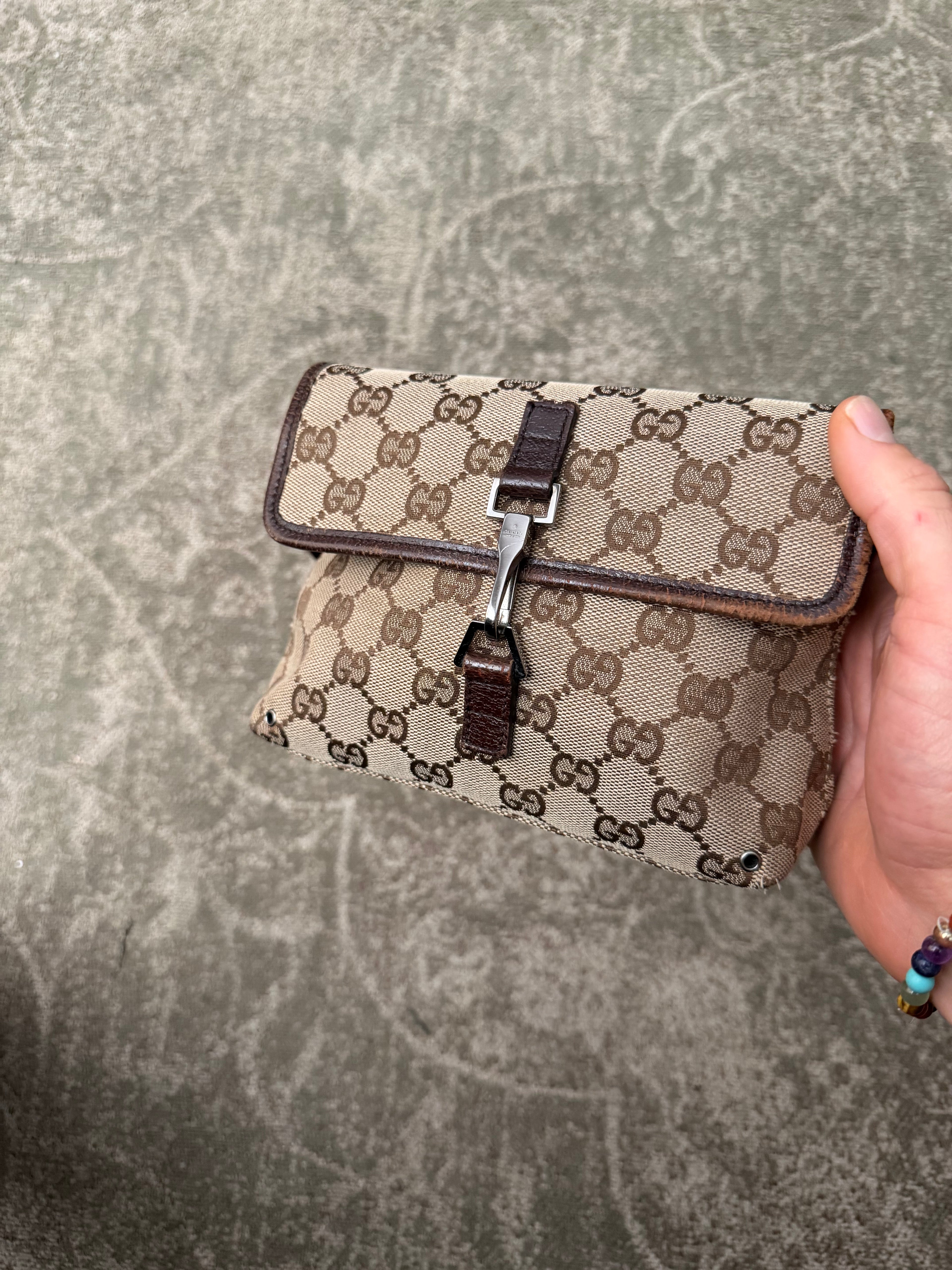 Gucci GG Canvas Jackie Belt Bag Beige
