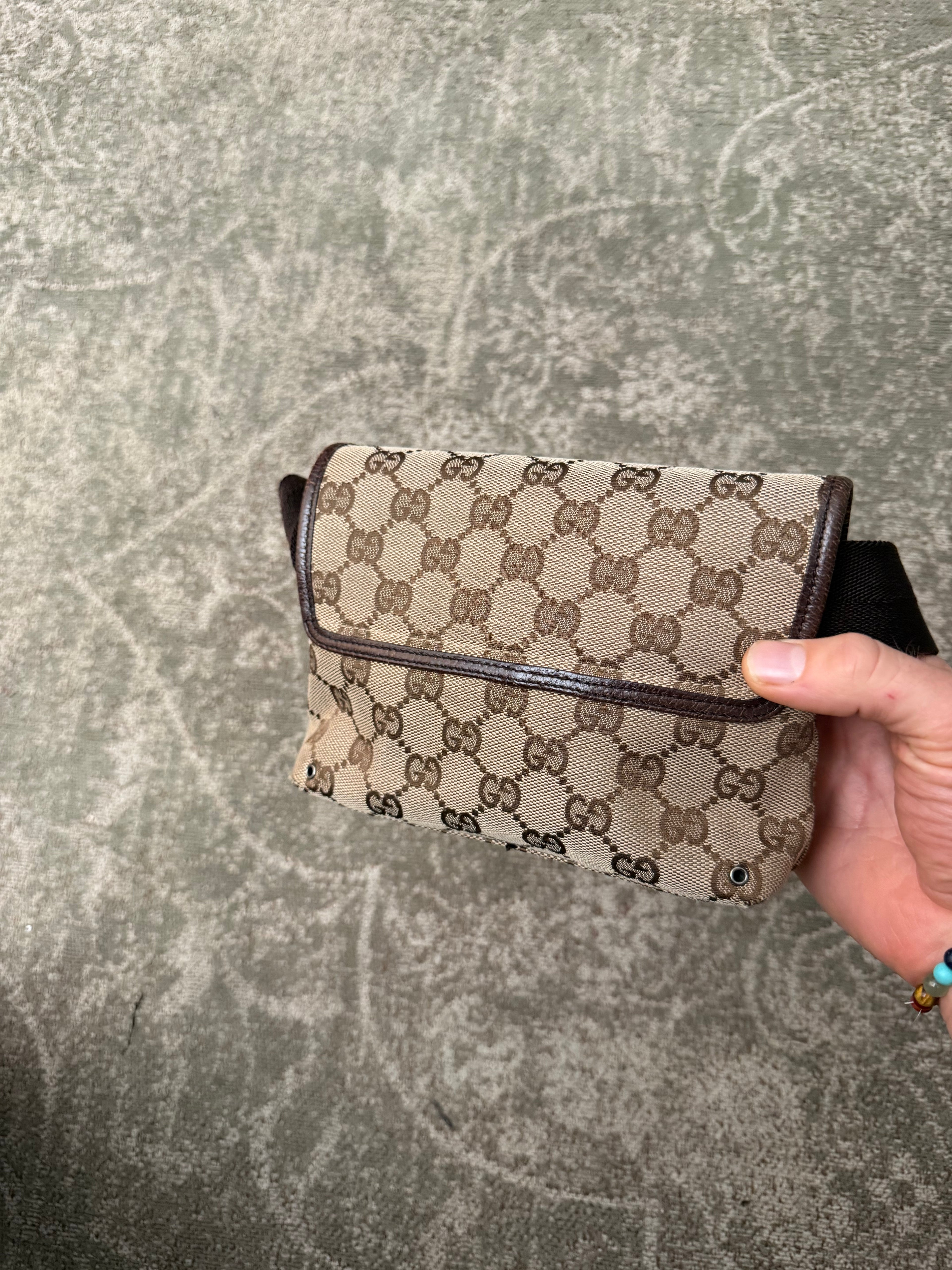 Gucci GG Canvas Jackie Belt Bag Beige