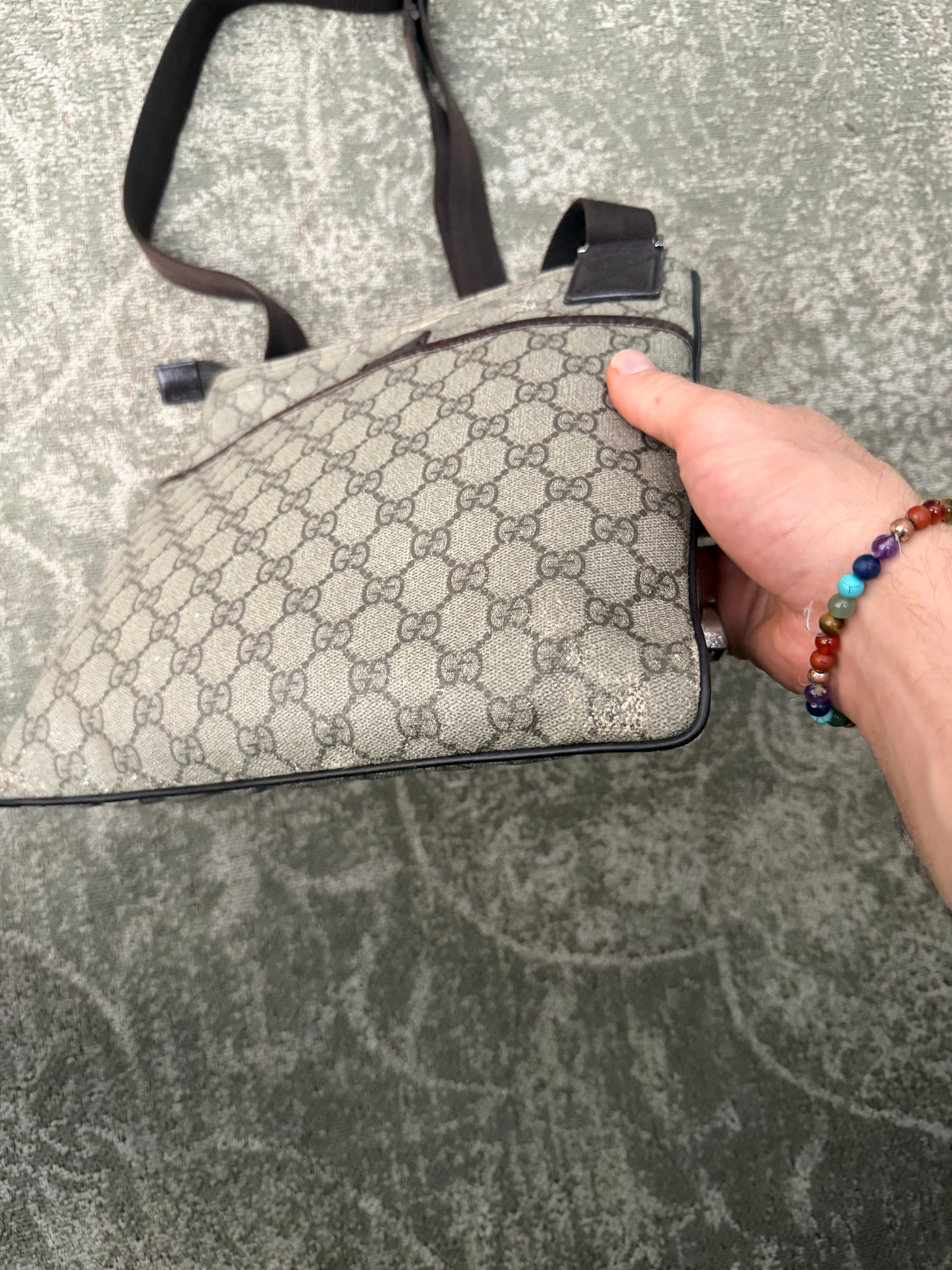 Gucci GG Supreme Coated Canvas Small Flap Messenger Bag OG