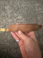 Moschino Belt Black Leather Gold Lettering