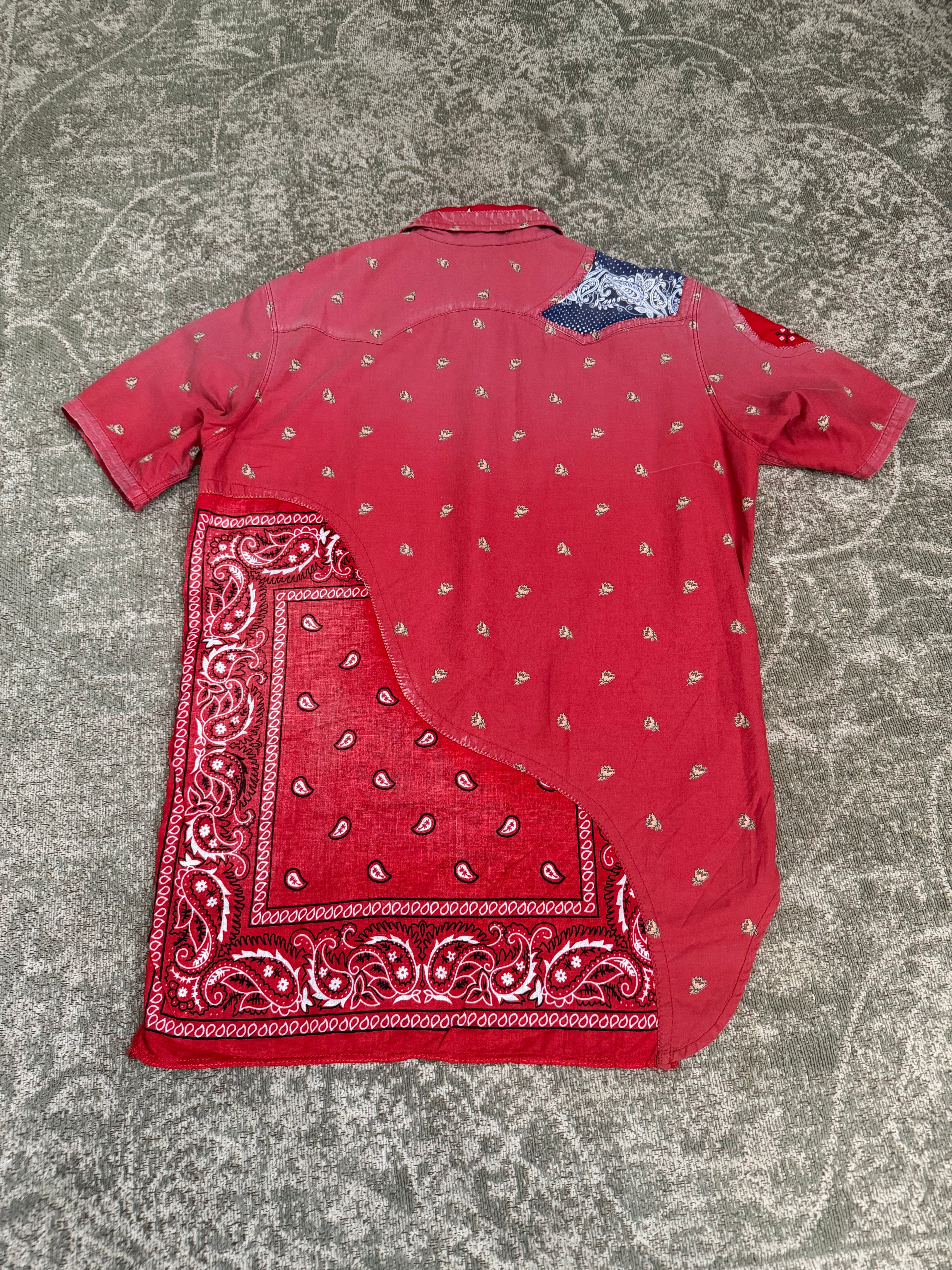 Kapital Bandana Patchwork Button Shirt Red