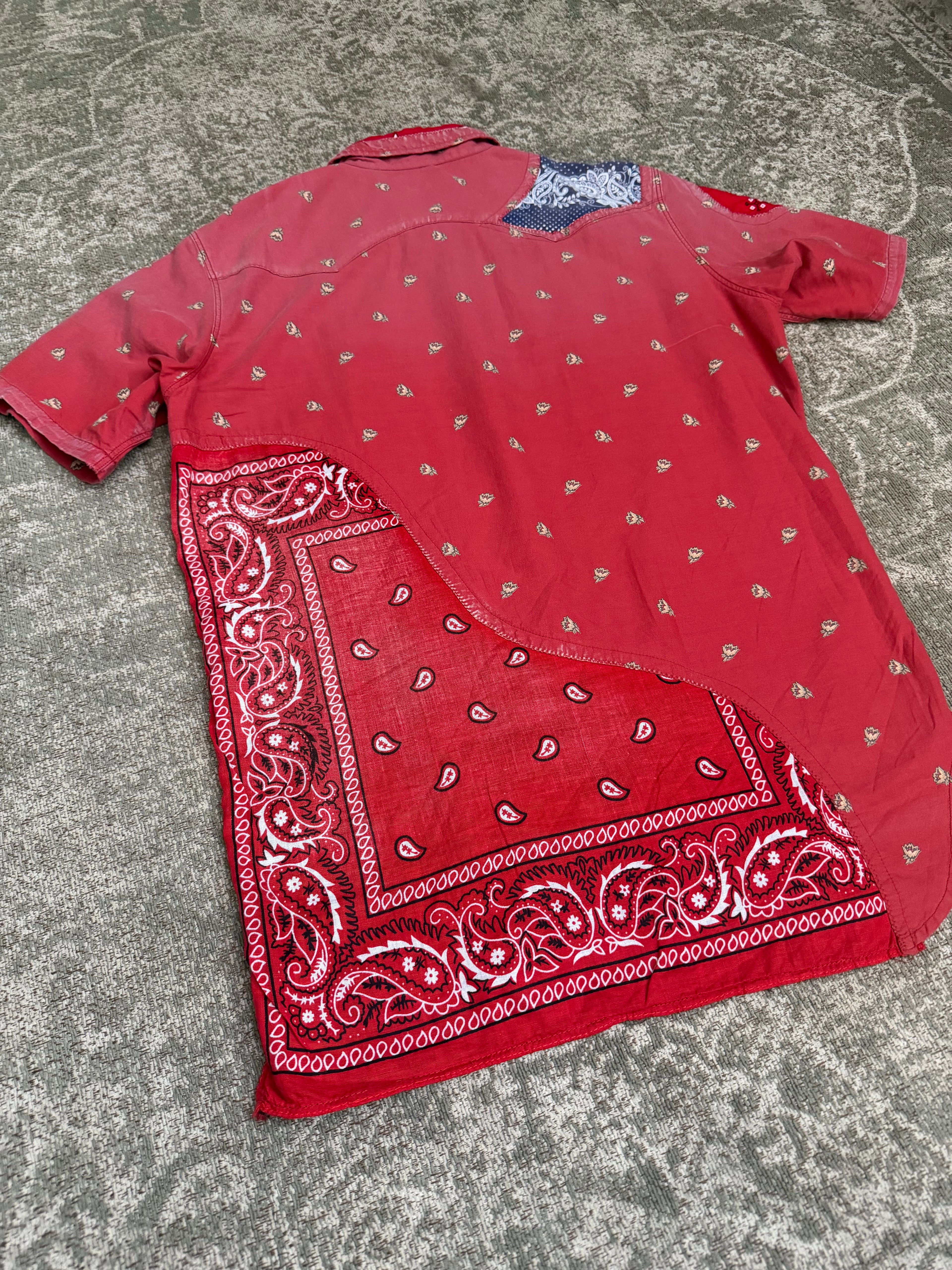 Kapital Bandana Patchwork Button Shirt Red