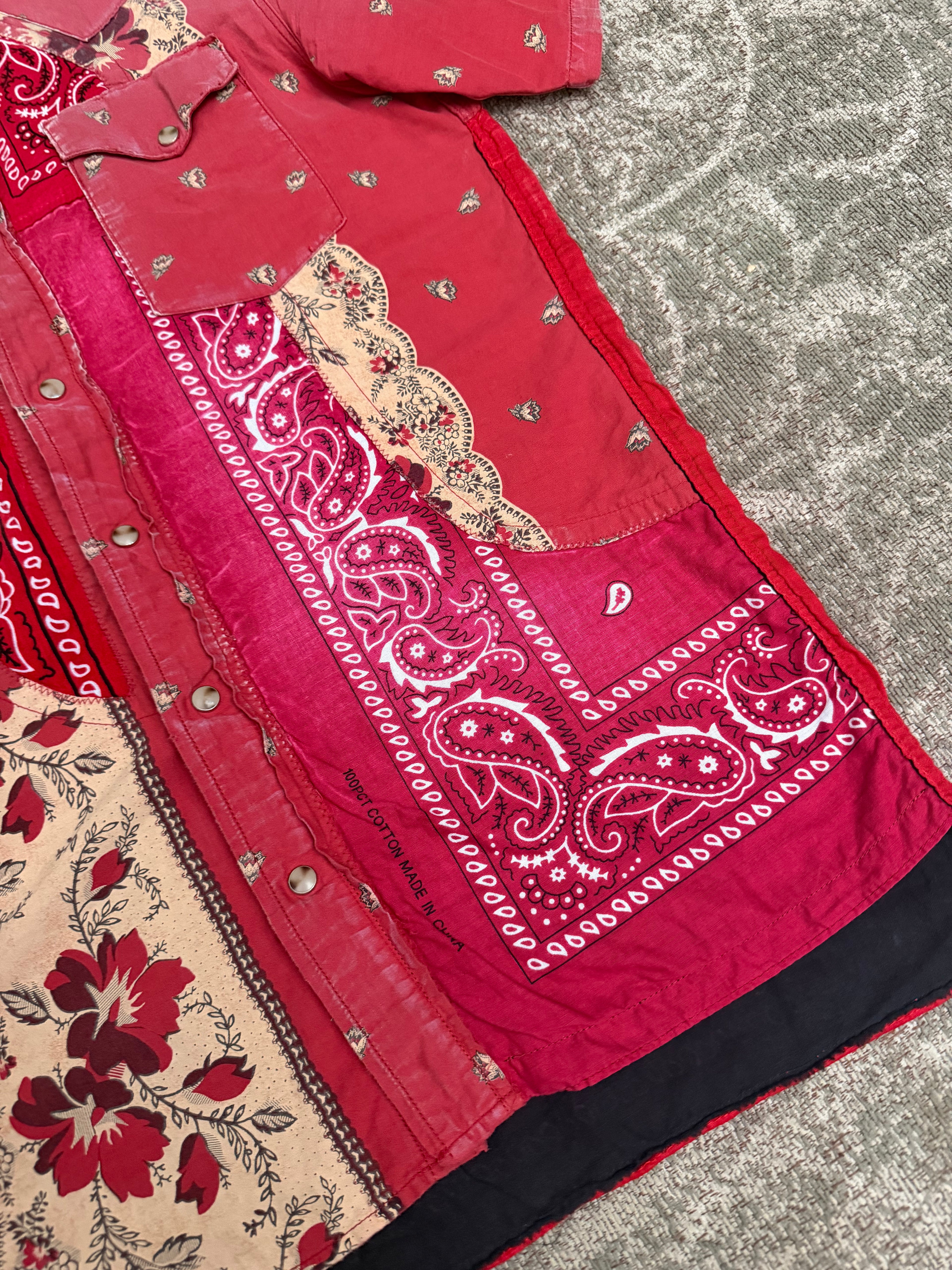 Kapital Bandana Patchwork Button Shirt Red