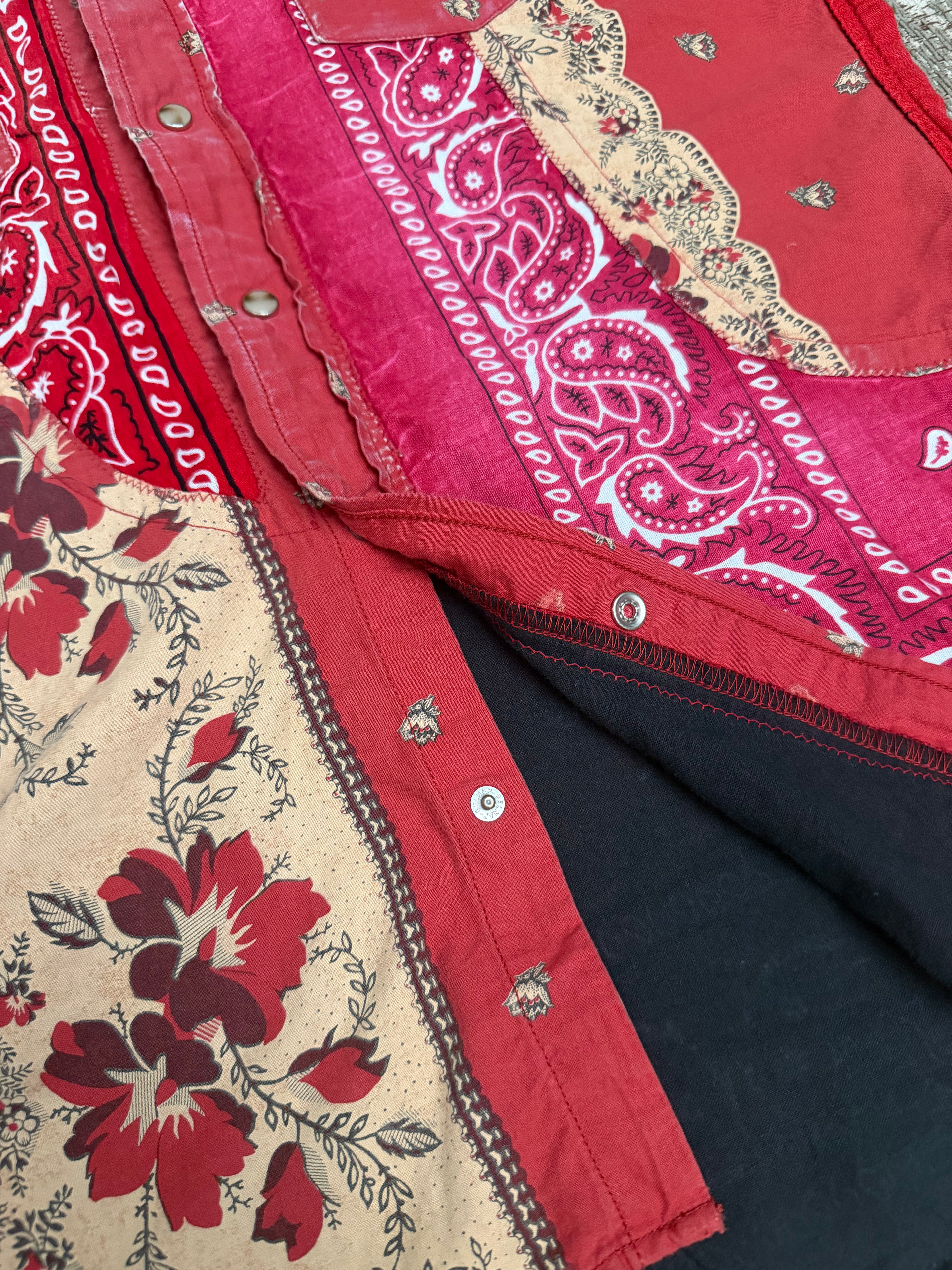 Kapital Bandana Patchwork Button Shirt Red