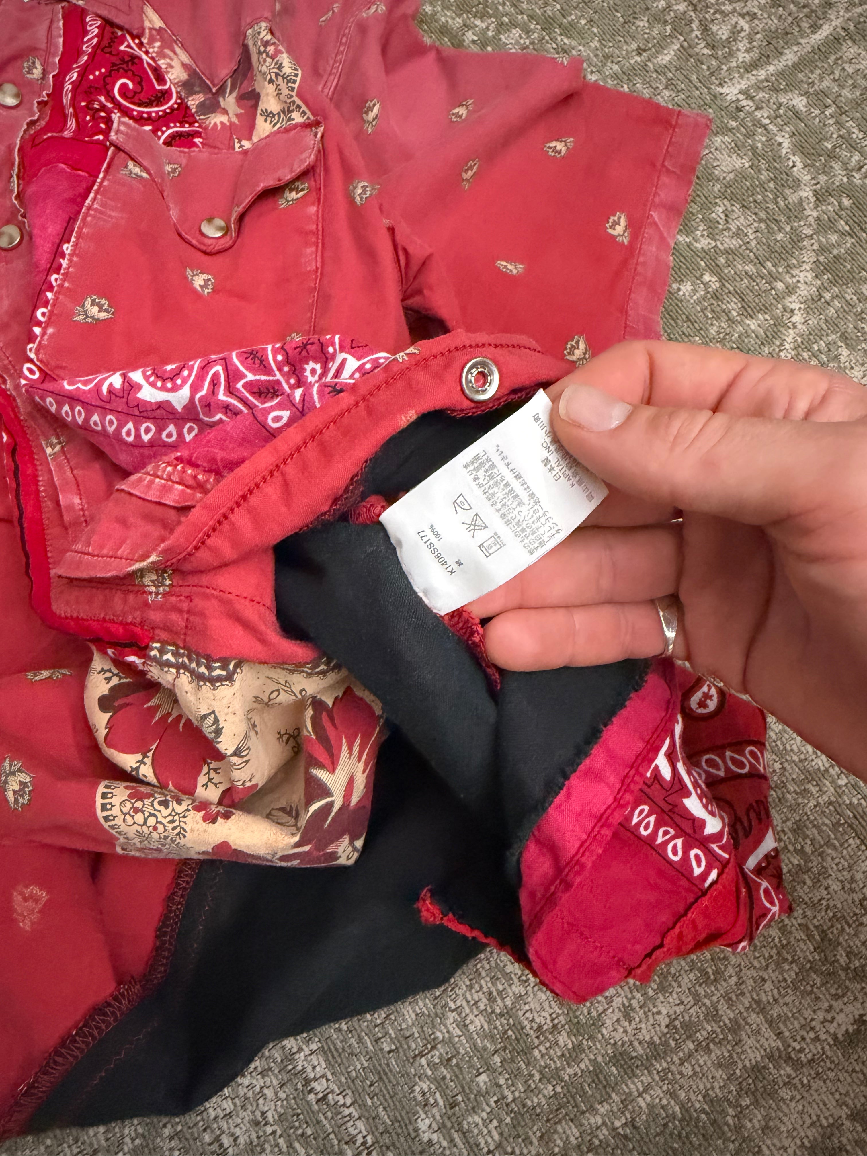 Kapital Bandana Patchwork Button Shirt Red