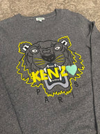 Kenzo Love Crewneck Tiger Dark Grey Yellow Embroidery