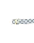 Louis Vuitton Initiales Damier Azur Belt White Gold