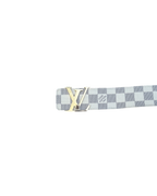 Louis Vuitton Initiales Damier Azur Belt White Gold