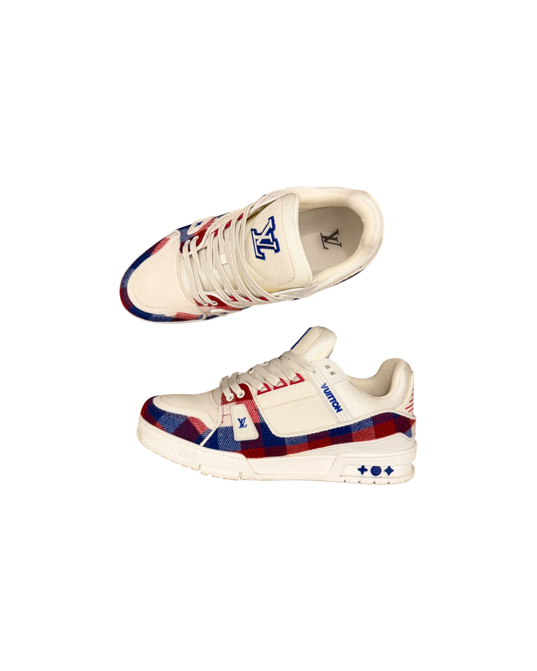 Louis Vuitton LV Trainer White Red Blue Damier