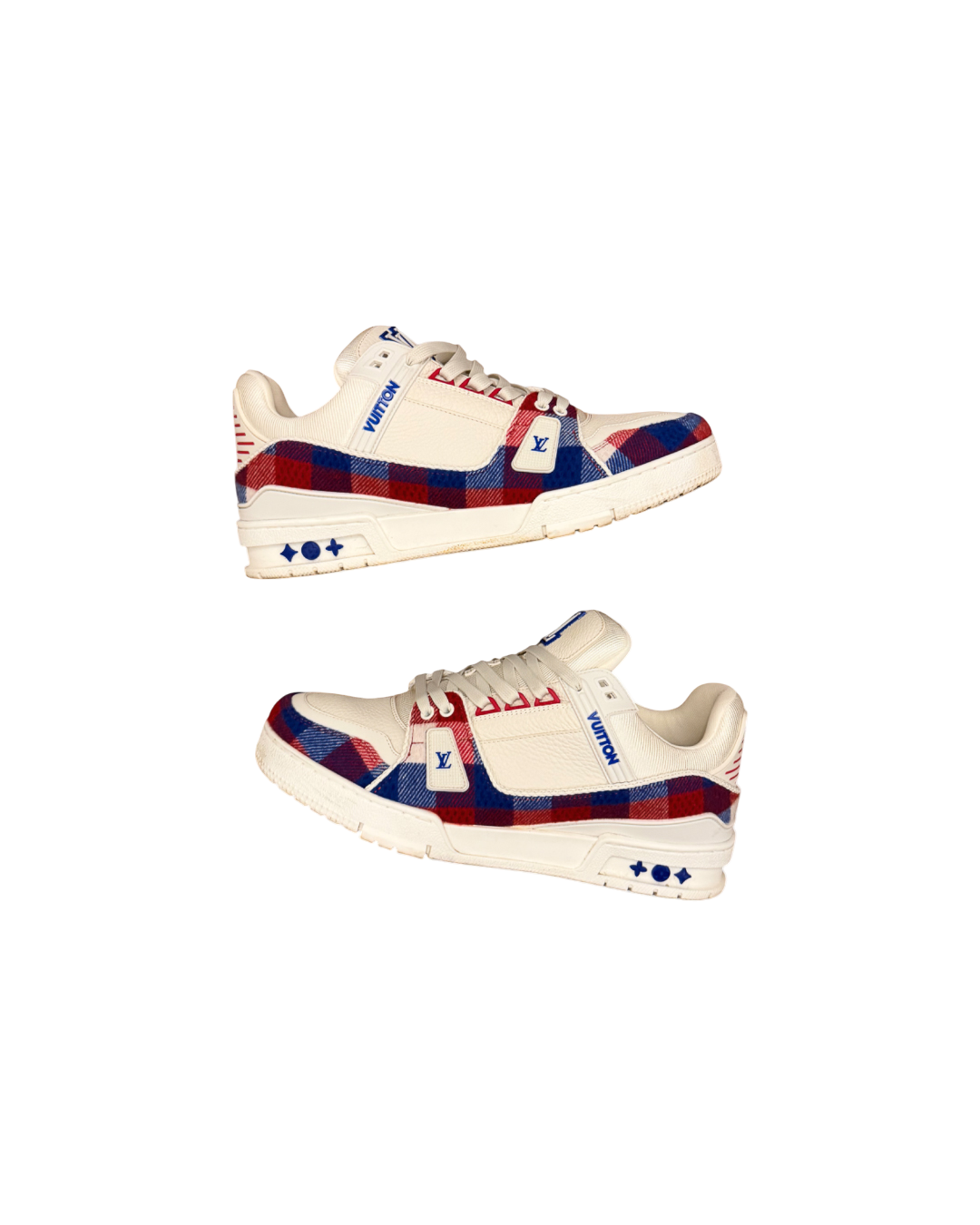 Louis Vuitton LV Trainer White Red Blue Damier