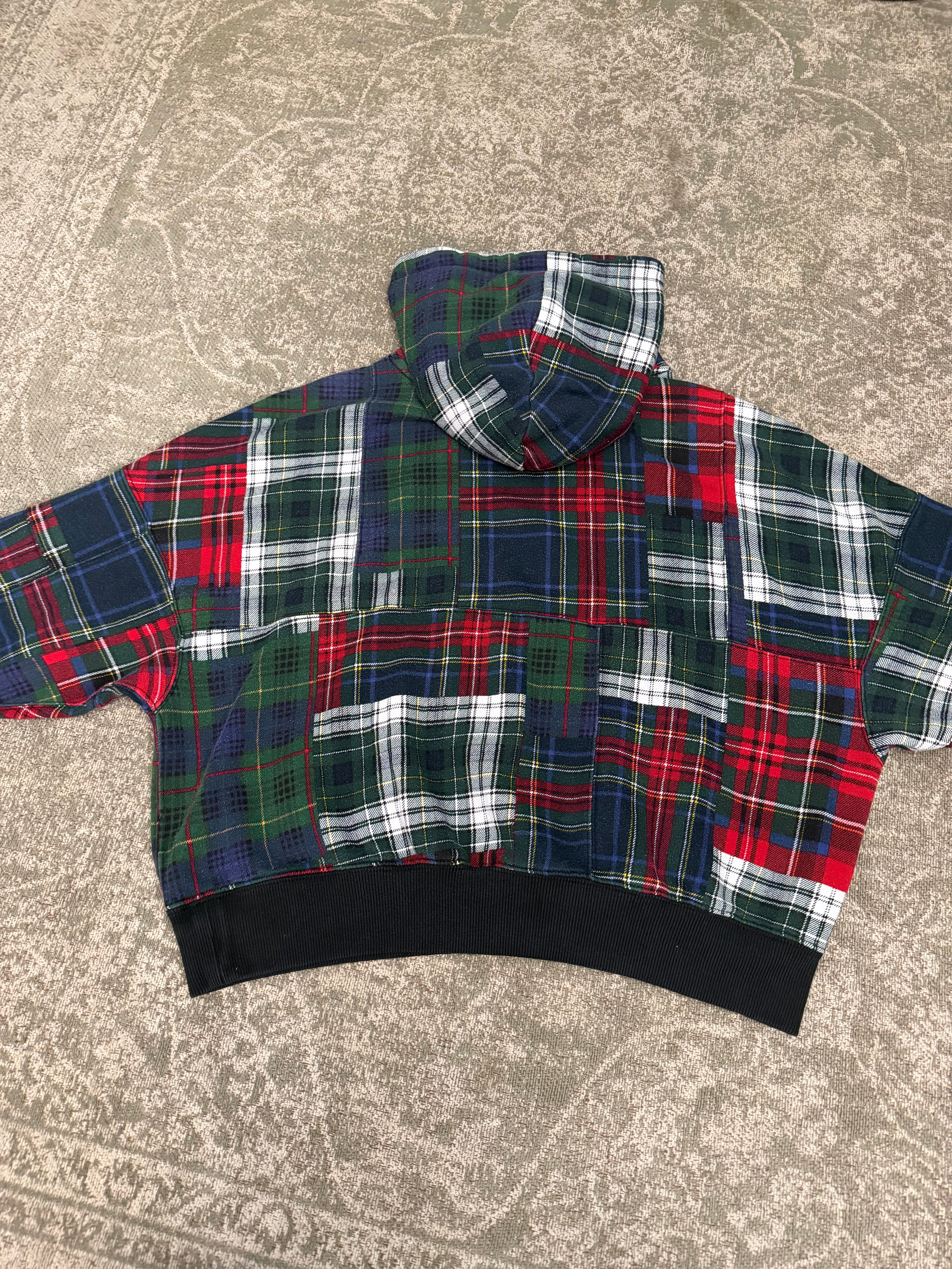 Polo Ralph Lauren Patchwork Plaid Hoodie Red Green