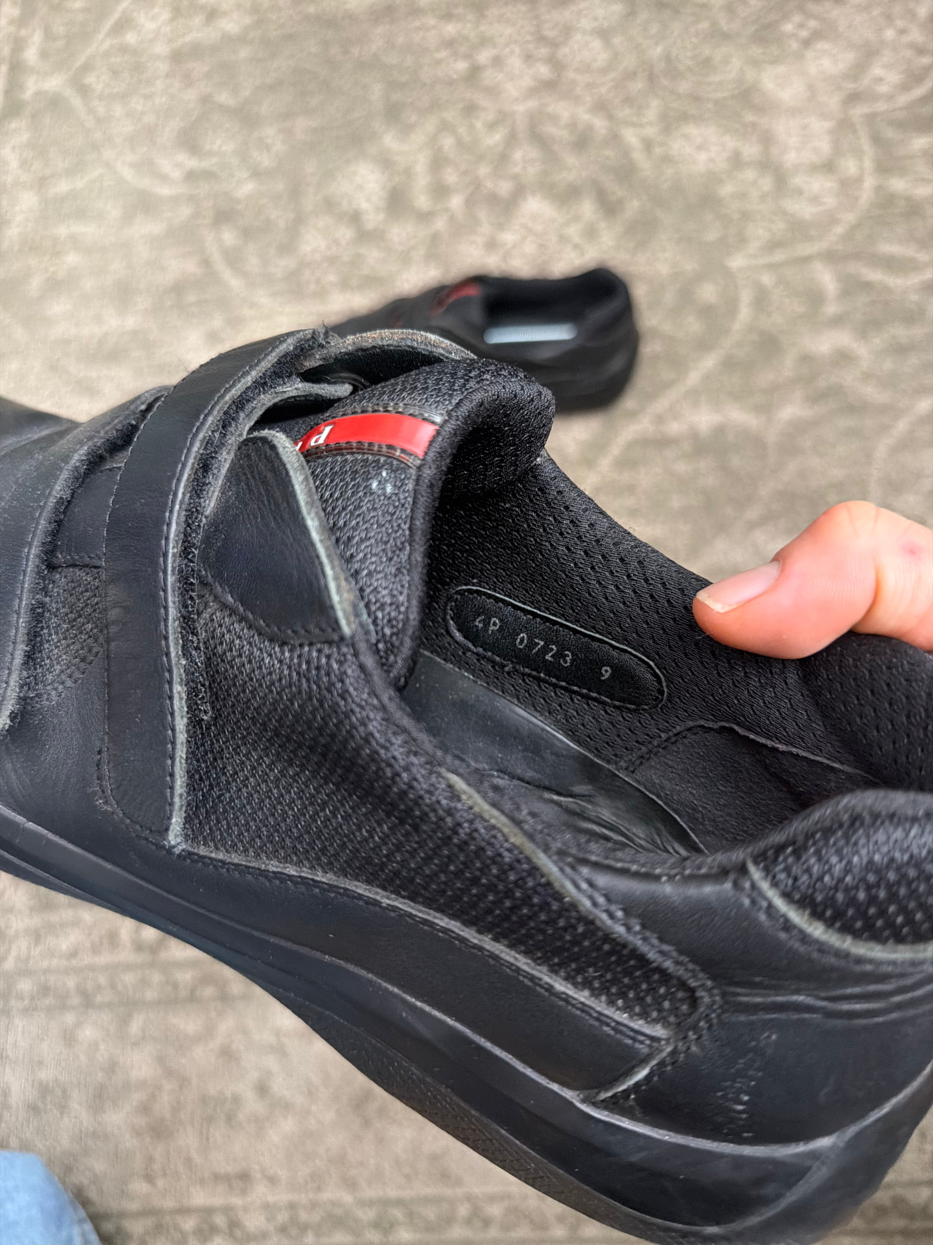 Prada Cup Sneaker Velcro Touch Strap Triple Black