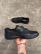 Prada Cup Sneaker Velcro Touch Strap Triple Black