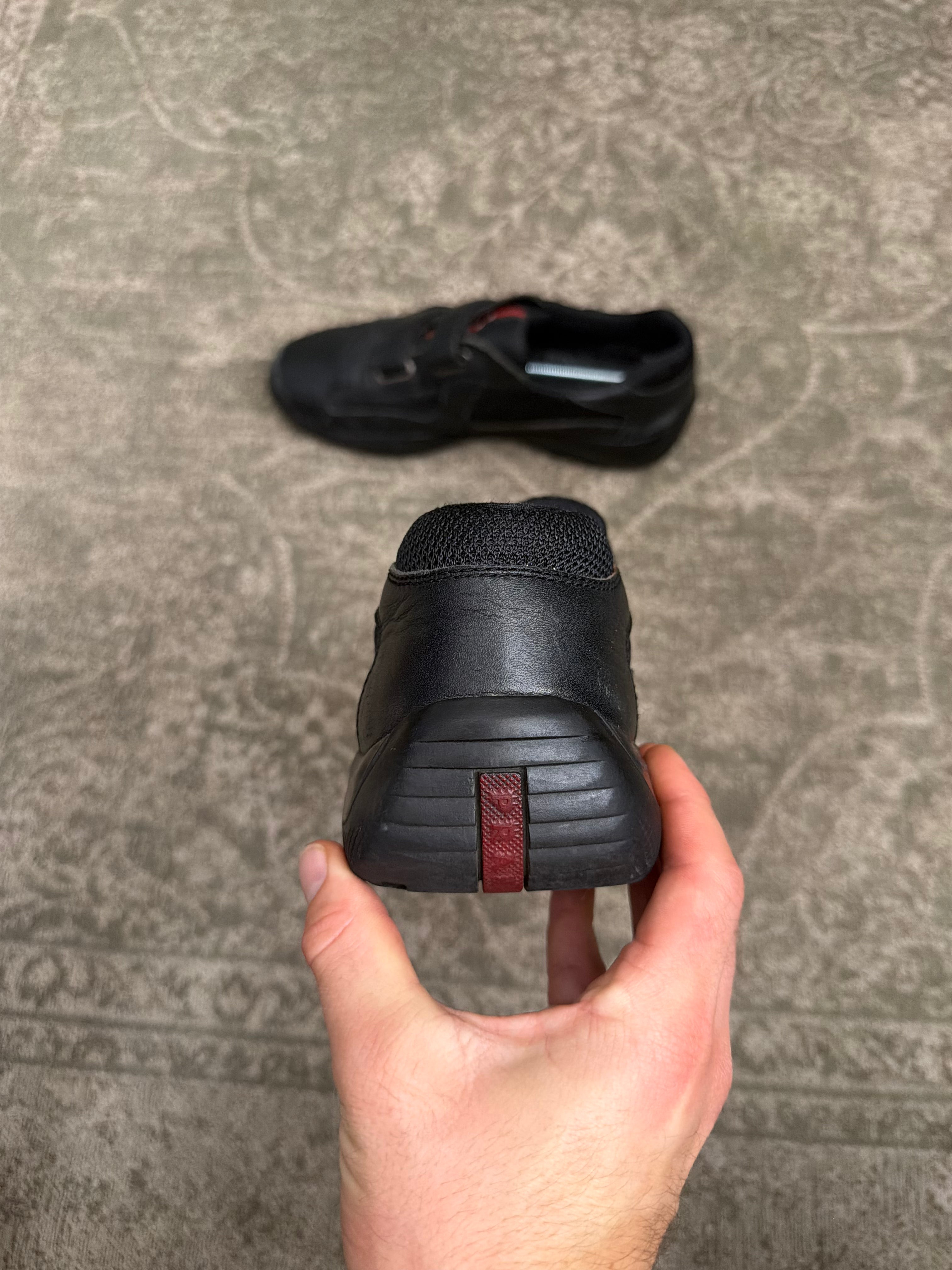 Prada Cup Sneaker Velcro Touch Strap Triple Black