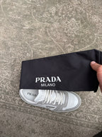 Prada Downtown Leather Sneaker Grey White