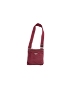 Prada Nylon Shoulder Bag Burgundy