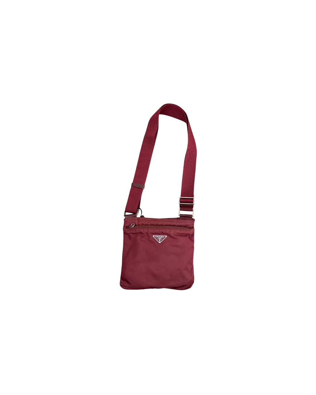 Prada Nylon Shoulder Bag Burgundy