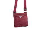 Prada Nylon Shoulder Bag Burgundy