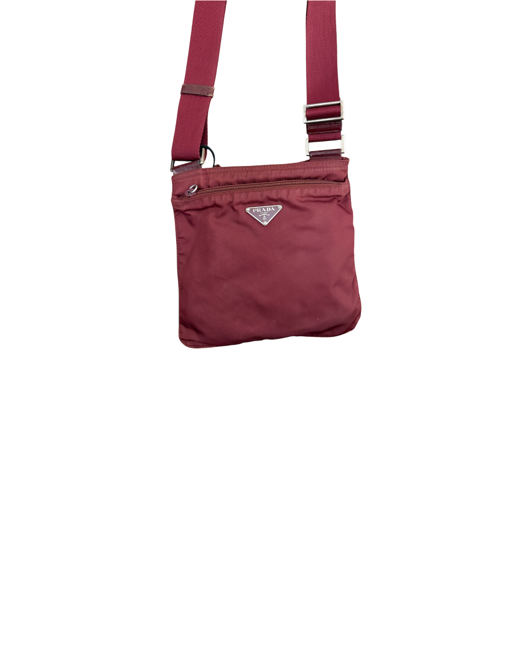 Prada Nylon Shoulder Bag Burgundy