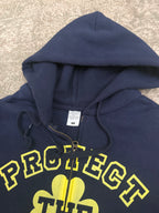 Protect The Children Zip Hoodie Navy Yellow