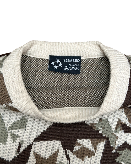 99Based Camo Knit Sweater