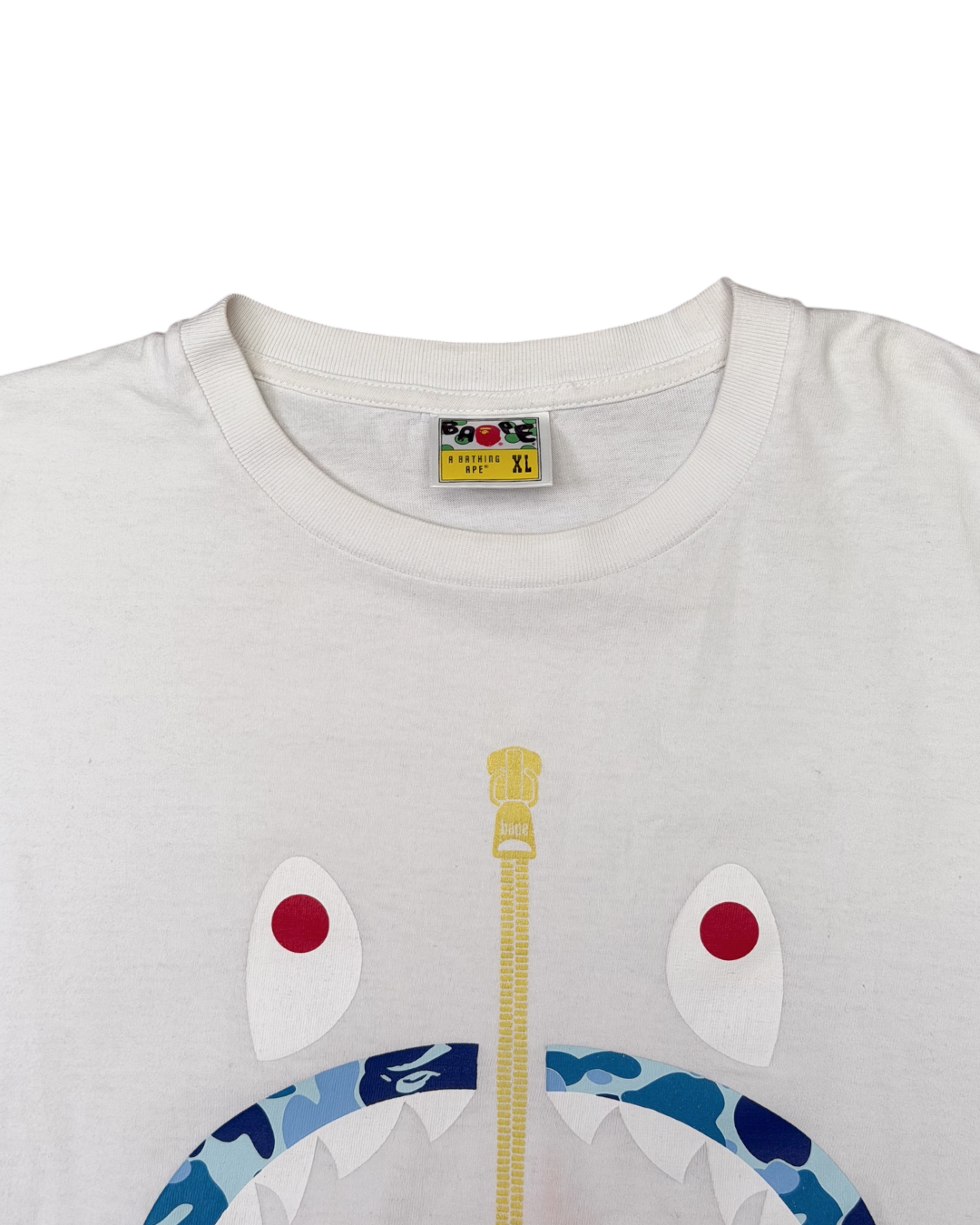 A Bathing Ape Bape ABC Camo Milo Shark T-Shirt White