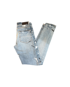 Amiri Paint Splatter Distressed Skinny Jeans Light Blue