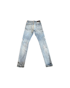 Amiri Paint Splatter Distressed Skinny Jeans Light Blue