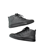 Balenciaga Arena High Cracked Look Leather Dark Grey
