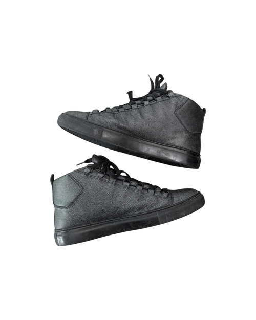 Balenciaga Arena High Cracked Look Leather Dark Grey