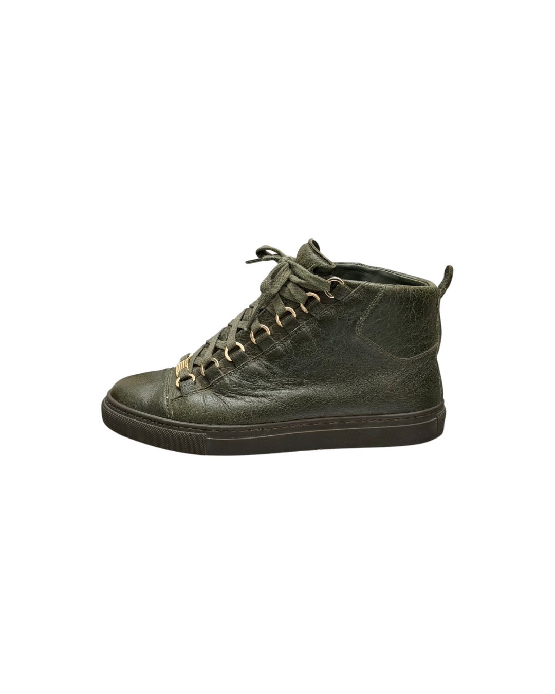 Balenciaga Arena High Leather Olive Green