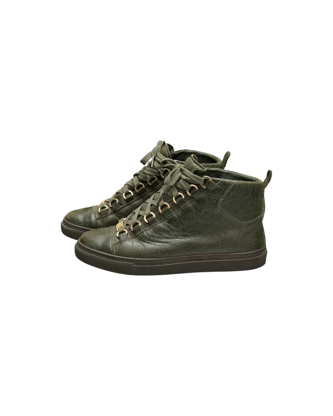 Balenciaga Arena High Leather Olive Green