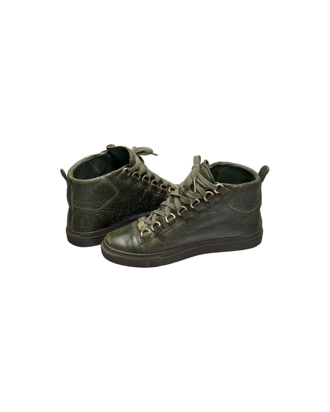 Balenciaga Arena High Leather Olive Green