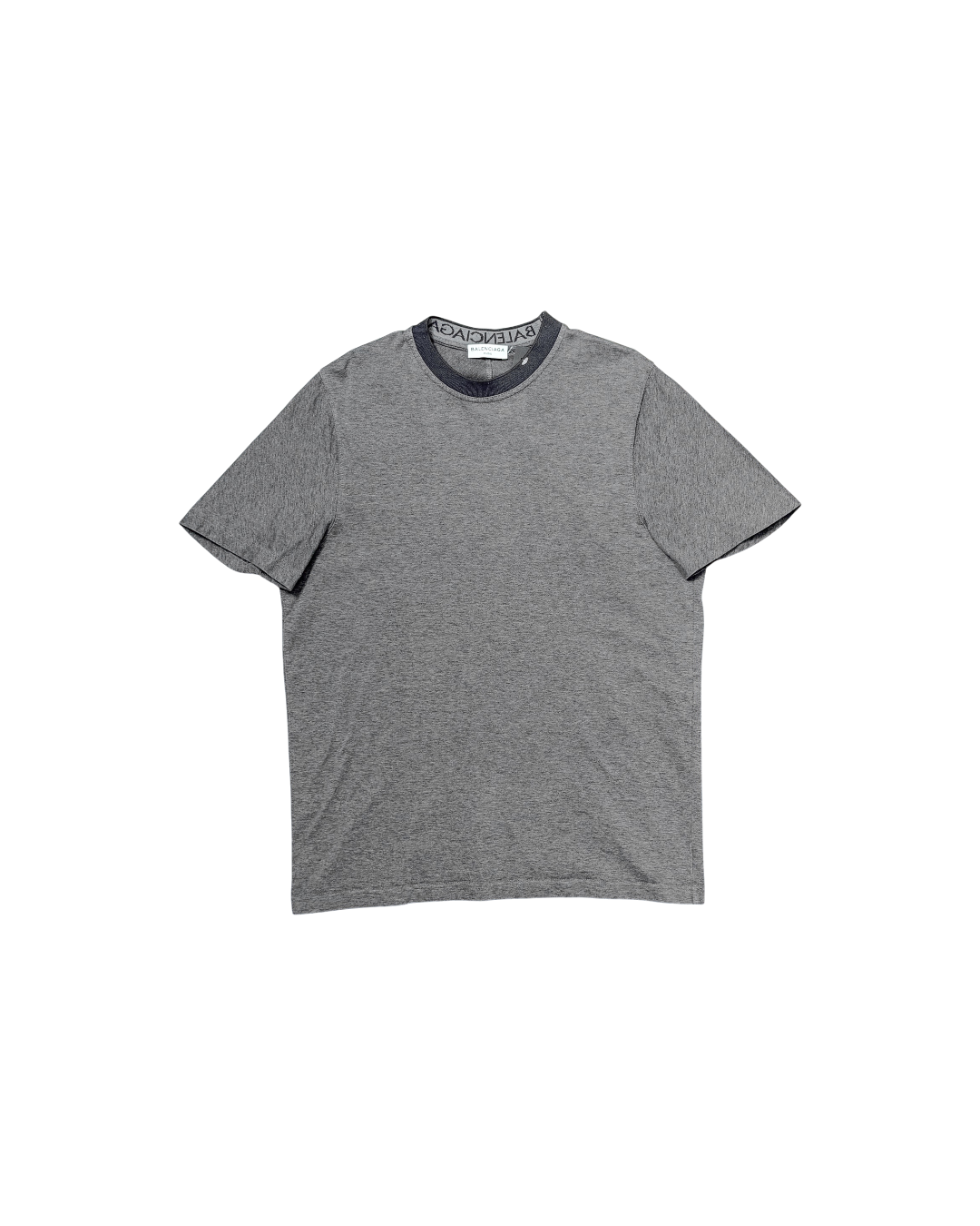 Balenciaga Crewneck T-Shirt Branded Colar Dark Grey