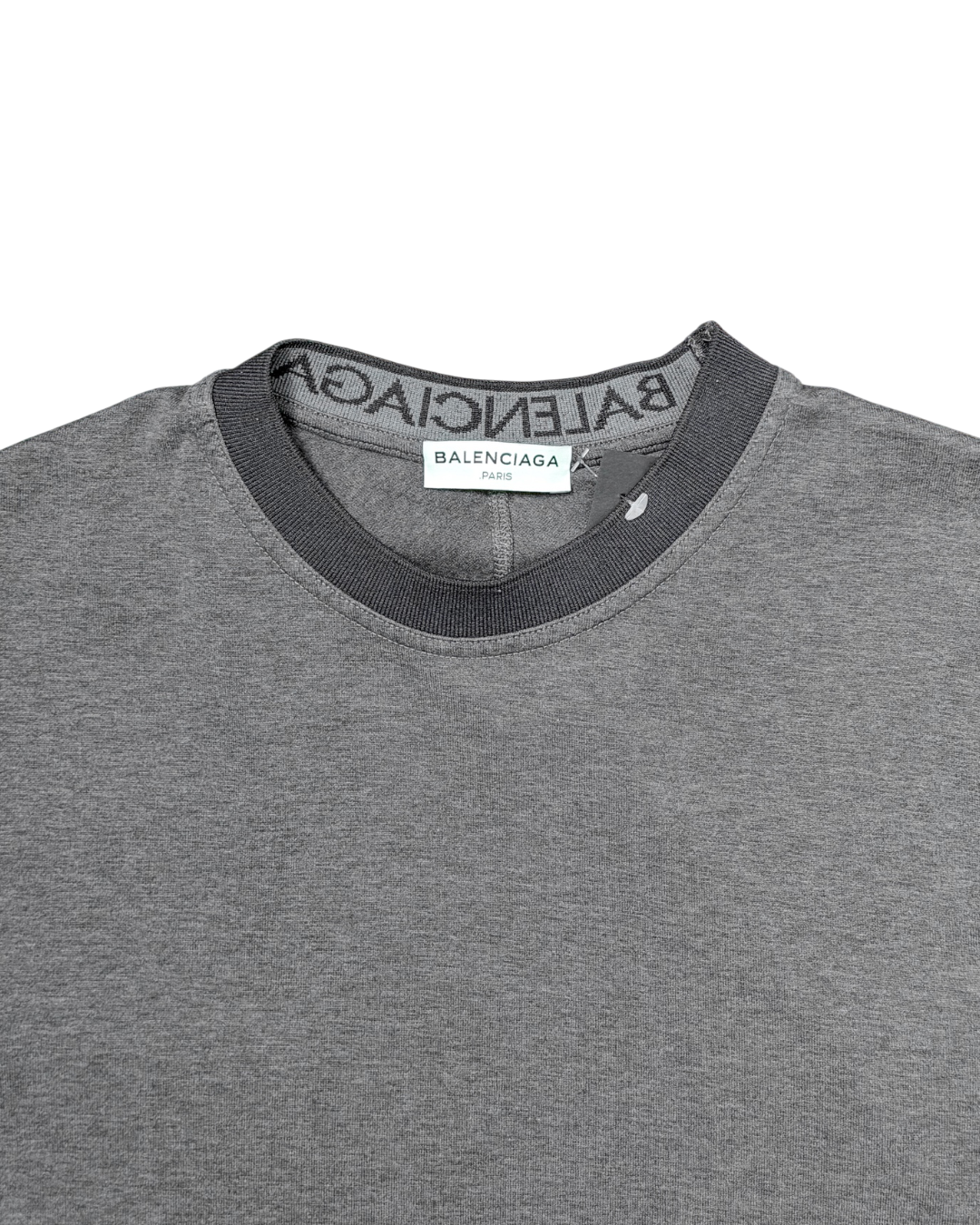 Balenciaga Crewneck T-Shirt Branded Colar Dark Grey