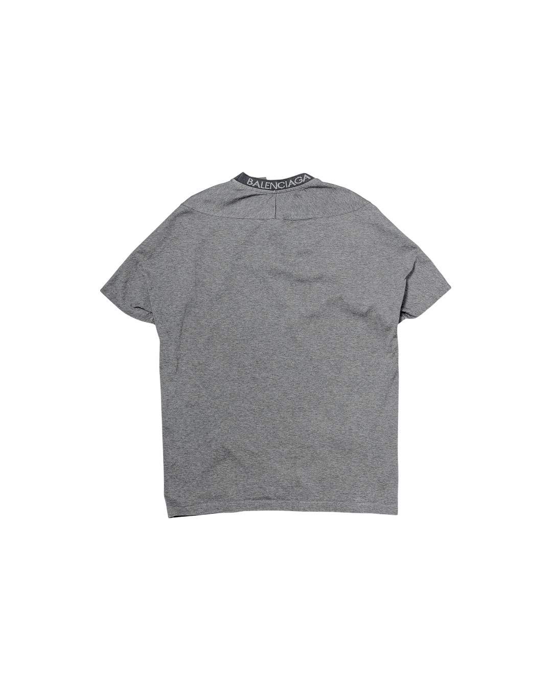 Balenciaga Crewneck T-Shirt Branded Colar Dark Grey