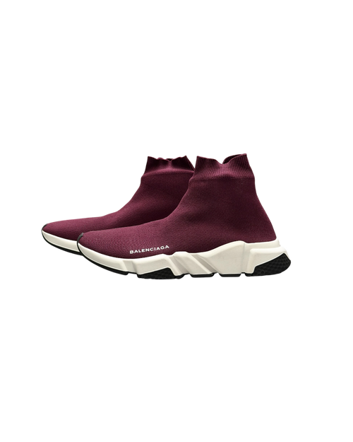 Balenciaga Speed Trainer Sneakers Burgundy