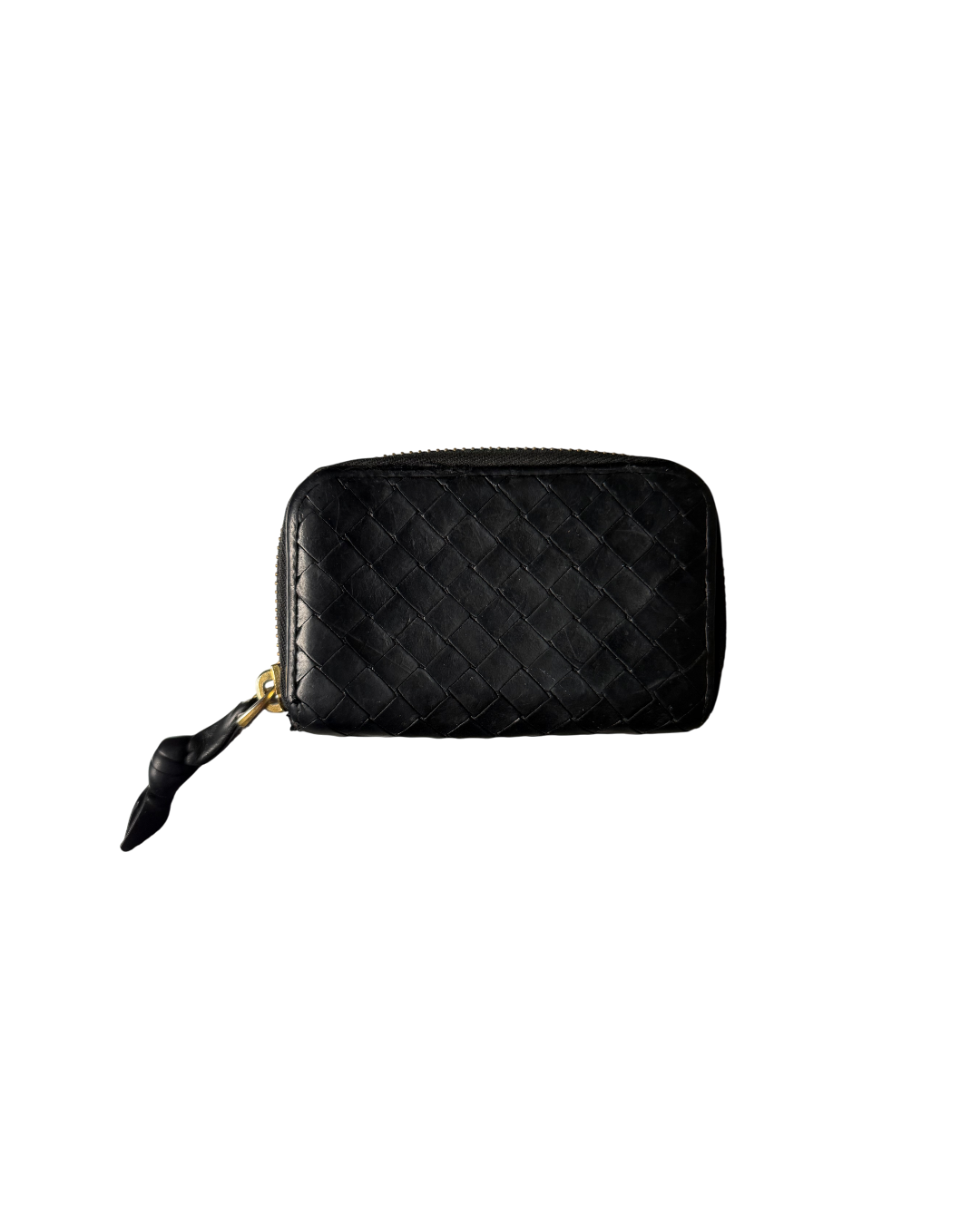 Bottega Veneta Intrecciato Zipped Coin Wallet Leather Black